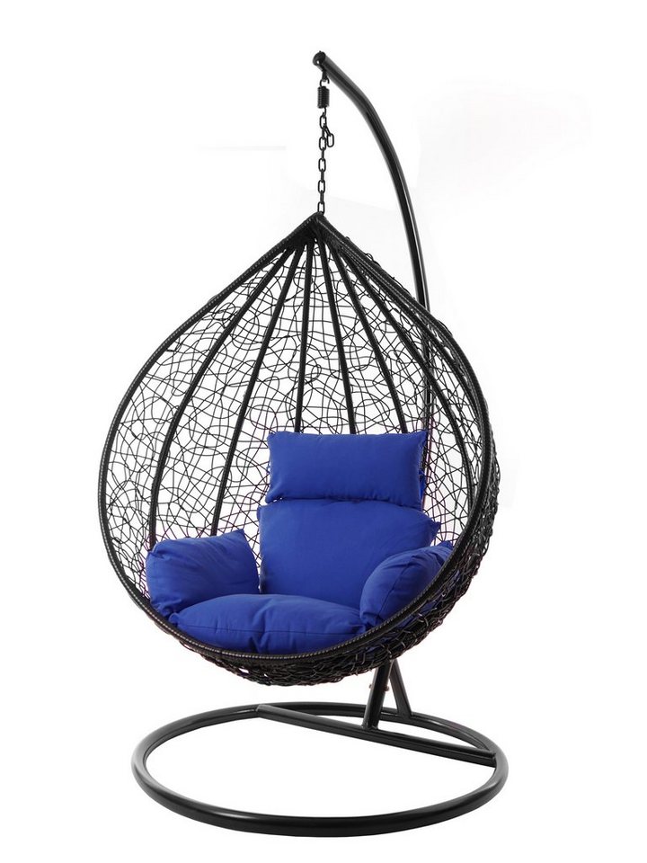 KIDEO Hängesessel Hängesessel MANACOR schwarz, XXL Swing Chair, edel, Gestell und Kissen inklusive, Nest-Kissen, verschiedene Farben von KIDEO