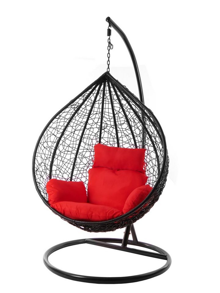 KIDEO Hängesessel Hängesessel MANACOR schwarz, XXL Swing Chair, edel, Gestell und Kissen inklusive, Nest-Kissen, verschiedene Farben von KIDEO