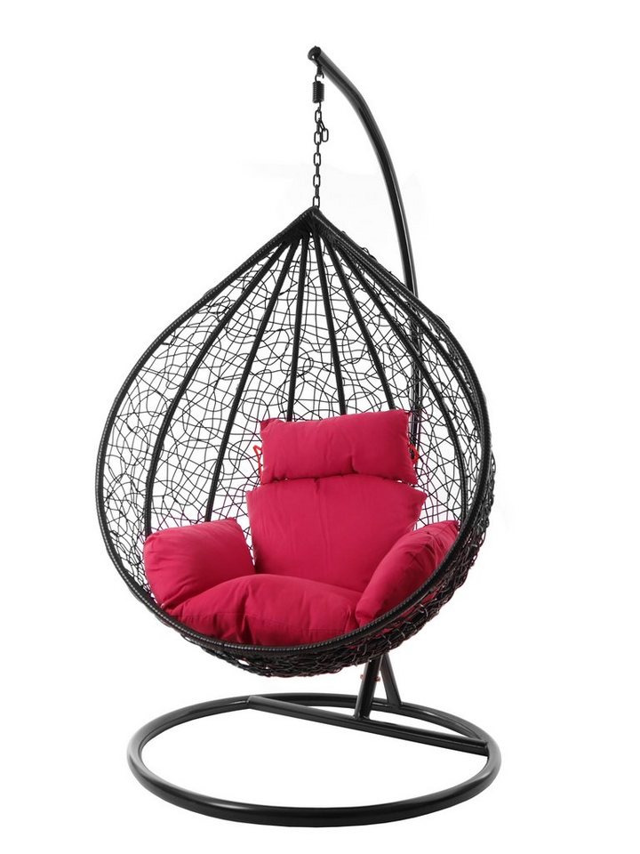 KIDEO Hängesessel Hängesessel MANACOR schwarz, XXL Swing Chair, edel, Gestell und Kissen inklusive, Nest-Kissen, verschiedene Farben von KIDEO