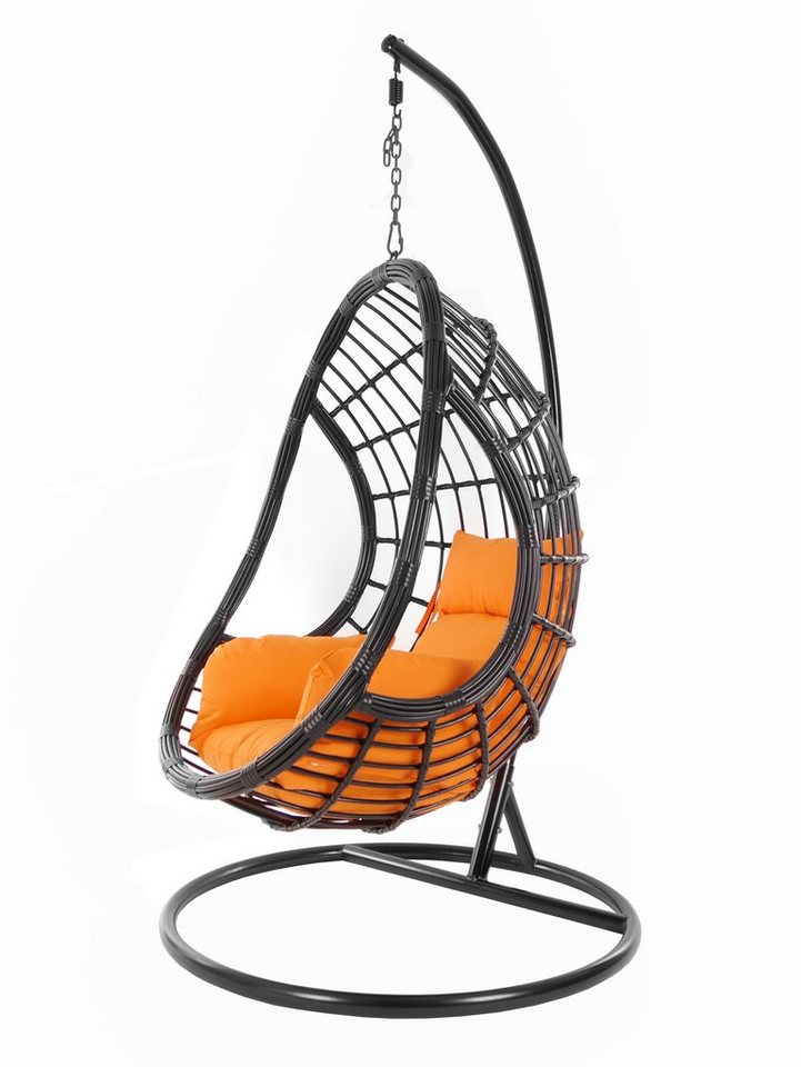 KIDEO Hängesessel PALMANOVA black, Schwebesessel, Swing Chair, Hängesessel mit Gestell und Kissen, Nest-Kissen von KIDEO