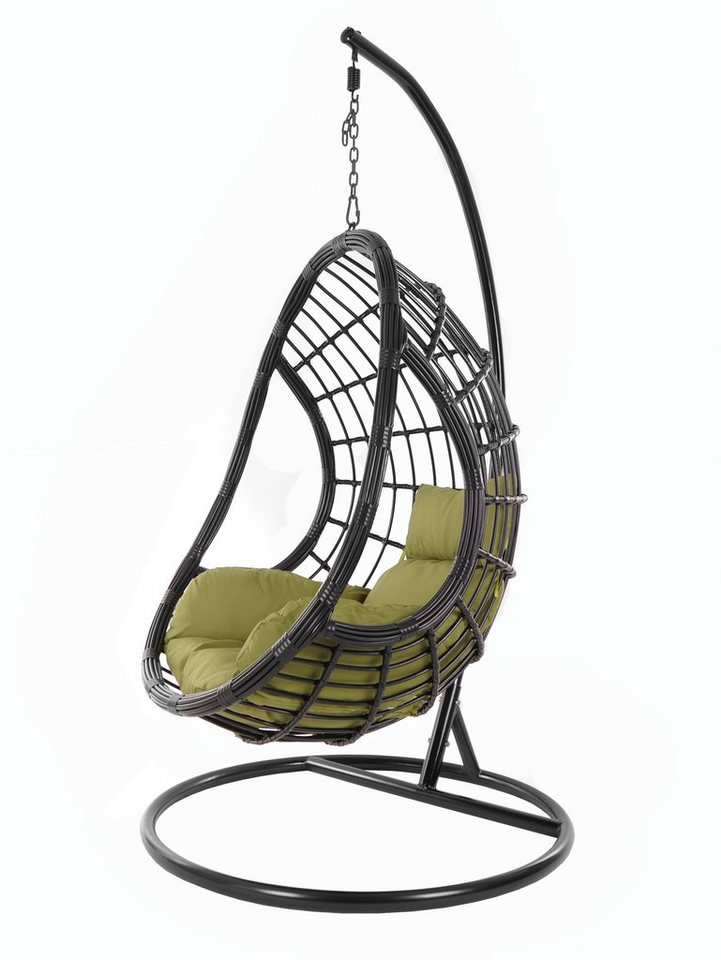 KIDEO Hängesessel PALMANOVA black, Schwebesessel, Swing Chair, Hängesessel mit Gestell und Kissen, Nest-Kissen von KIDEO