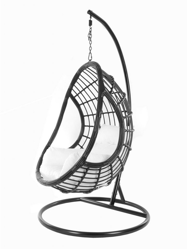 KIDEO Hängesessel PALMANOVA black, Schwebesessel, Swing Chair, Hängesessel mit Gestell und Kissen, Nest-Kissen von KIDEO