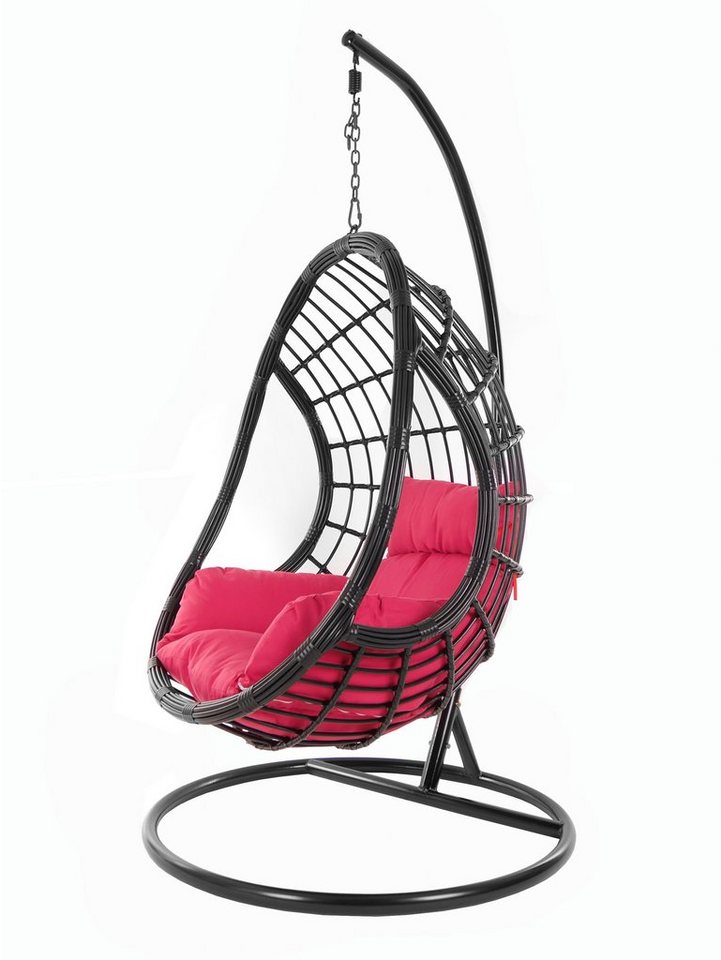 KIDEO Hängesessel PALMANOVA black, Schwebesessel, Swing Chair, Hängesessel mit Gestell und Kissen, Nest-Kissen von KIDEO