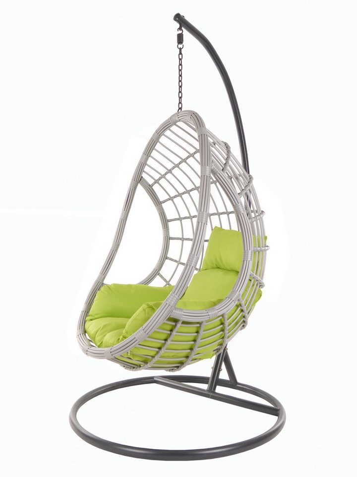 KIDEO Hängesessel PALMANOVA lightgrey, Schwebesessel mit Gestell und Kissen, Swing Chair, Loungemöbel von KIDEO