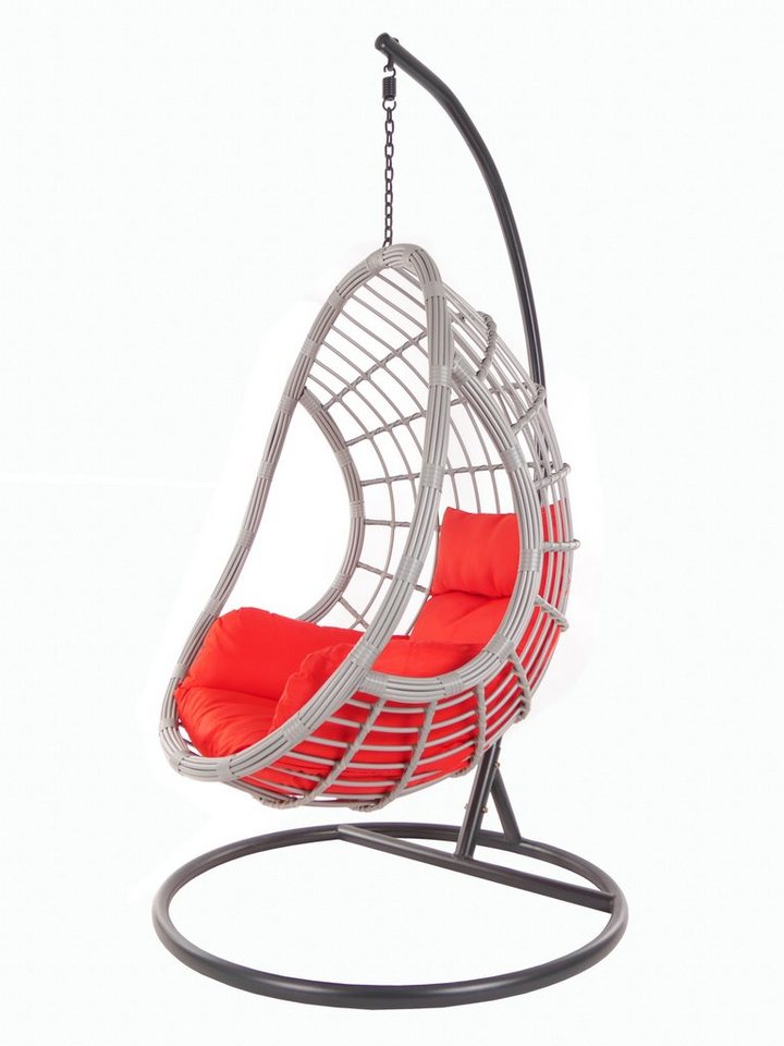KIDEO Hängesessel PALMANOVA lightgrey, Schwebesessel mit Gestell und Kissen, Swing Chair, Loungemöbel von KIDEO