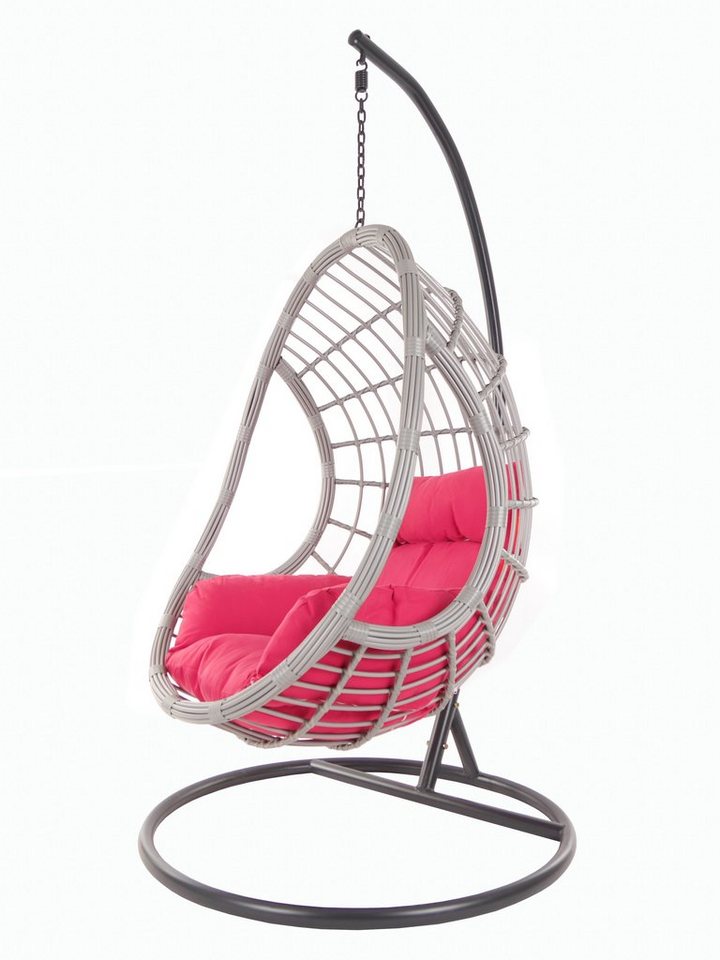 KIDEO Hängesessel PALMANOVA lightgrey, Schwebesessel mit Gestell und Kissen, Swing Chair, Loungemöbel von KIDEO