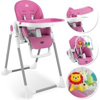 Kidiz - 3in1 Hochstuhl Kinderhochstuhl inkl. Spielbügel Babyliege Kombihochstuhl Babyhochsitz 7 höhenverstellbar Verstellbare Rückenlehne Rosa - Rosa von KIDIZ