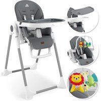 KIDIZ® 3in1 Hochstuhl Kinderhochstuhl inkl. Spielbügel Babyliege Kombihochstuhl Babyhochsitz 7 höhenverstellbar Verstellbare Rückenlehne Dunkelgrau von KIDIZ