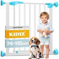 Kidiz® Türschutzgitter Absperrgitter Treppengitter Kindergitter Gitter Haustier 81 - 94 cm WEISS +7 von KIDIZ