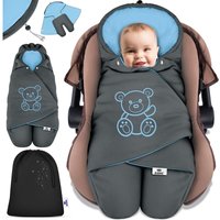 Baby Einschlagdecke Winter mit Kapuze +Tasche Babyeinschlagdecke Universal für Babyschale Autositz z.B. für Maxi-Cosi Römer für Buggy Babybett von KIDIZ