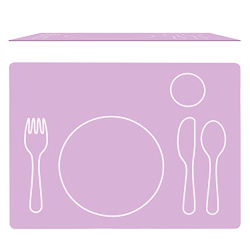 Montessori Silikon Tischset für Kinder - Platzset - abwaschbar (rosa, 40x30cm) von KIDS HOUSE