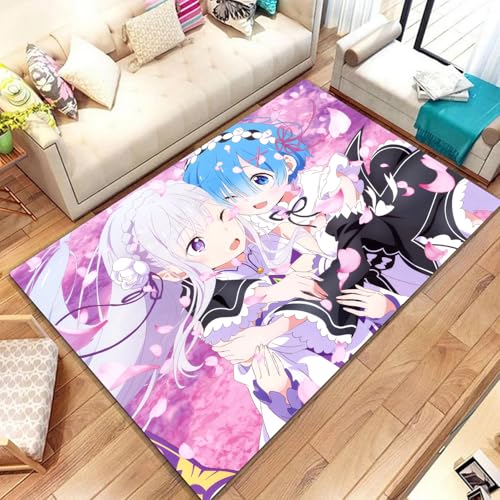 KIDSLOVE Anime Teppich, Anime-Mädchen Teppich Wohnzimmer 160x230cm Schlafzimmer Kinderteppich Cartoon Mädchen Kinderzimmer, Weihnachtsdekoration (6,120x180cm) von KIDSLOVE