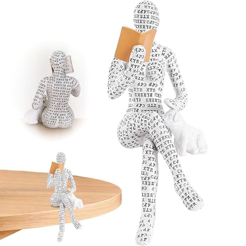 KIDSLOVE Pulp Lesende Frau Figur, Harzornament-Skulptur Einer Frau, Lesende Frau Figur Frau Aus Kunstharz Harzornament-Skulptur Einer Frau, Die EIN Buch Liest Für Bücherregale (3,1) von KIDSLOVE