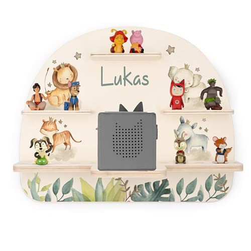 KIDSMOOD Toniebox Regal für Kinderzimmer, personalisiert mit Wunschnamen, Wandregal zur Aufbewahrung von Musikbox und Toniefiguren [50x40x17,5 cm] von KIDSMOOD