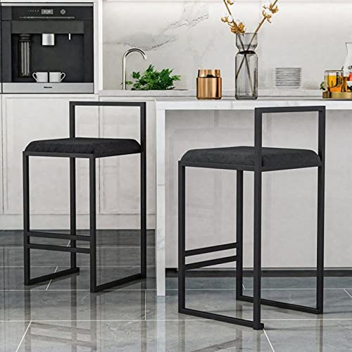 KIDYBO Barhocker Küche 2er Set Bartheke Höhe Hocker mit Polstersamt und Fußstütze Moderne Metall Barstühle Frühstückshocker von KIDYBO