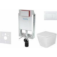 Genesis - Installationselement für Wand-WC, Klosett Arkas i, wc Sitz softclose und Betätigungsplatte Gemini iii, weiß glänzend 30505SZ01 - Kielle von KIELLE