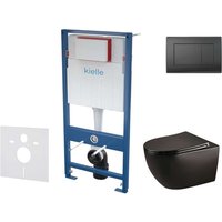 Genesis - Set Vorwandelement, wc Gaia mit Softclose-Sitz und Betätigungsplatte Gemini iii, schwarz matt 30505SS33 - Kielle Genesis - Set Vorwandelement, wc Gaia mit Softclose-Sitz und Betätigungsplatte Gemini iii, schwarz matt 30505SS33 - Kielle von KIELLE