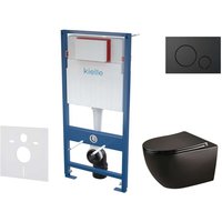 Genesis - Set Vorwandelement, wc Gaia mit Softclose-Sitz und Betätigungsplatte Gemini iv, schwarz matt 30505SS32 - Kielle Genesis - Set Vorwandelement, wc Gaia mit Softclose-Sitz und Betätigungsplatte Gemini iv, schwarz matt 30505SS32 - Kielle von KIELLE