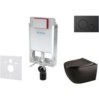 Genesis - Set Vorwandelement, wc Gaia mit Softclose-Sitz und Betätigungsplatte Gemini iv, schwarz matt 30505SZ32 - Kielle Genesis - Set Vorwandelement, wc Gaia mit Softclose-Sitz und Betätigungsplatte Gemini iv, schwarz matt 30505SZ32 - Kielle von KIELLE