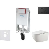 Genesis - Set Vorwandelement, wc Gaia mit Softclose-Sitz und Betätigungsplatte Gemini iv, schwarz matt 30505SZ51 - Kielle Genesis - Set Vorwandelement, wc Gaia mit Softclose-Sitz und Betätigungsplatte Gemini iv, schwarz matt 30505SZ51 - Kielle von KIELLE