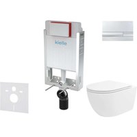 Genesis - Set Vorwandelement, wc Oudee Vortex mit Softclose-Sitz und Betätigungsplatte Gemini i, Chrom glänzend 30505SZ89 - Kielle von KIELLE