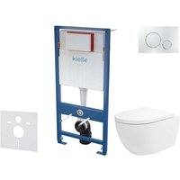 Genesis - Set Vorwandelement, wc Oudee Vortex mit Softclose-Sitz und Betätigungsplatte Gemini ii, Chrom glänzend 30505SS83 - Kielle von KIELLE