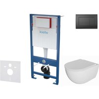 Kielle - Genesis - Set Vorwandelement, wc Oudee mit Softclose-Sitz und Betätigungsplatte Gemini iii, schwarz matt 30505SS71 Kielle - Genesis - Set Vorwandelement, wc Oudee mit Softclose-Sitz und Betätigungsplatte Gemini iii, schwarz matt 30505SS71 von KIELLE