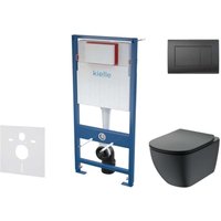 Genesis - Set Vorwandelement, wc Tesi und WC-Sitz Softclose, Aquablade, Betätigungsplatte Gemini iii, schwarz matt SANI11AD5500 - Kielle Genesis - Set Vorwandelement, wc Tesi und WC-Sitz Softclose, Aquablade, Betätigungsplatte Gemini iii, schwarz matt SANI11AD5500 - Kielle von KIELLE