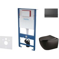 Genesis - Set Vorwandelement, wc Gaia mit Softclose-Sitz und Betätigungsplatte Gemini i, schwarz glänzend 30505SS46 - Kielle Genesis - Set Vorwandelement, wc Gaia mit Softclose-Sitz und Betätigungsplatte Gemini i, schwarz glänzend 30505SS46 - Kielle von KIELLE