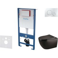 Genesis - Set Vorwandelement, wc Gaia mit Softclose-Sitz und Betätigungsplatte Gemini ii, Chrom glänzend 30505SS47 - Kielle von KIELLE