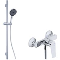 Kielle - Nefia - Duschset mit Armatur, Stange, Schlauch und Handbrause, Chrom 20627SN100 Kielle - Nefia - Duschset mit Armatur, Stange, Schlauch und Handbrause, Chrom 20627SN100 von KIELLE