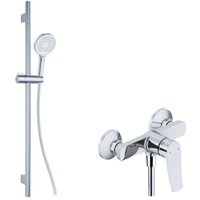 Kielle - Nefia - Duschset mit Armatur, Stange, Schlauch und Handbrause, Chrom 20627SN110 Kielle - Nefia - Duschset mit Armatur, Stange, Schlauch und Handbrause, Chrom 20627SN110 von KIELLE