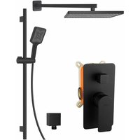 Vega - Duschset mit Unterputzarmatur, für 2 Verbraucher, mit Zubehör und Einbaukörper, schwarz matt 20618SP14 - Kielle Vega - Duschset mit Unterputzarmatur, für 2 Verbraucher, mit Zubehör und Einbaukörper, schwarz matt 20618SP14 - Kielle von KIELLE