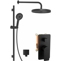 Vega - Duschset mit Unterputzarmatur, für 2 Verbraucher, mit Zubehör und Einbaukörper, schwarz matt 20618SP24 - Kielle von KIELLE