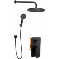 Vega - Duschset mit Unterputzarmatur, für 2 Verbraucher, mit Zubehör und Einbaukörper, schwarz matt 20618SP44 - Kielle von KIELLE