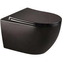 kielle Gaia - Wand-WC mit SoftClose-Sitz, Rimless, schwarz matt 30115042 von KIELLE