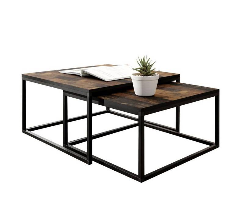 KIER FURNITURE Couchtisch 2er Set - 75x75 und 65x65 cm, Alter Stil von KIER FURNITURE
