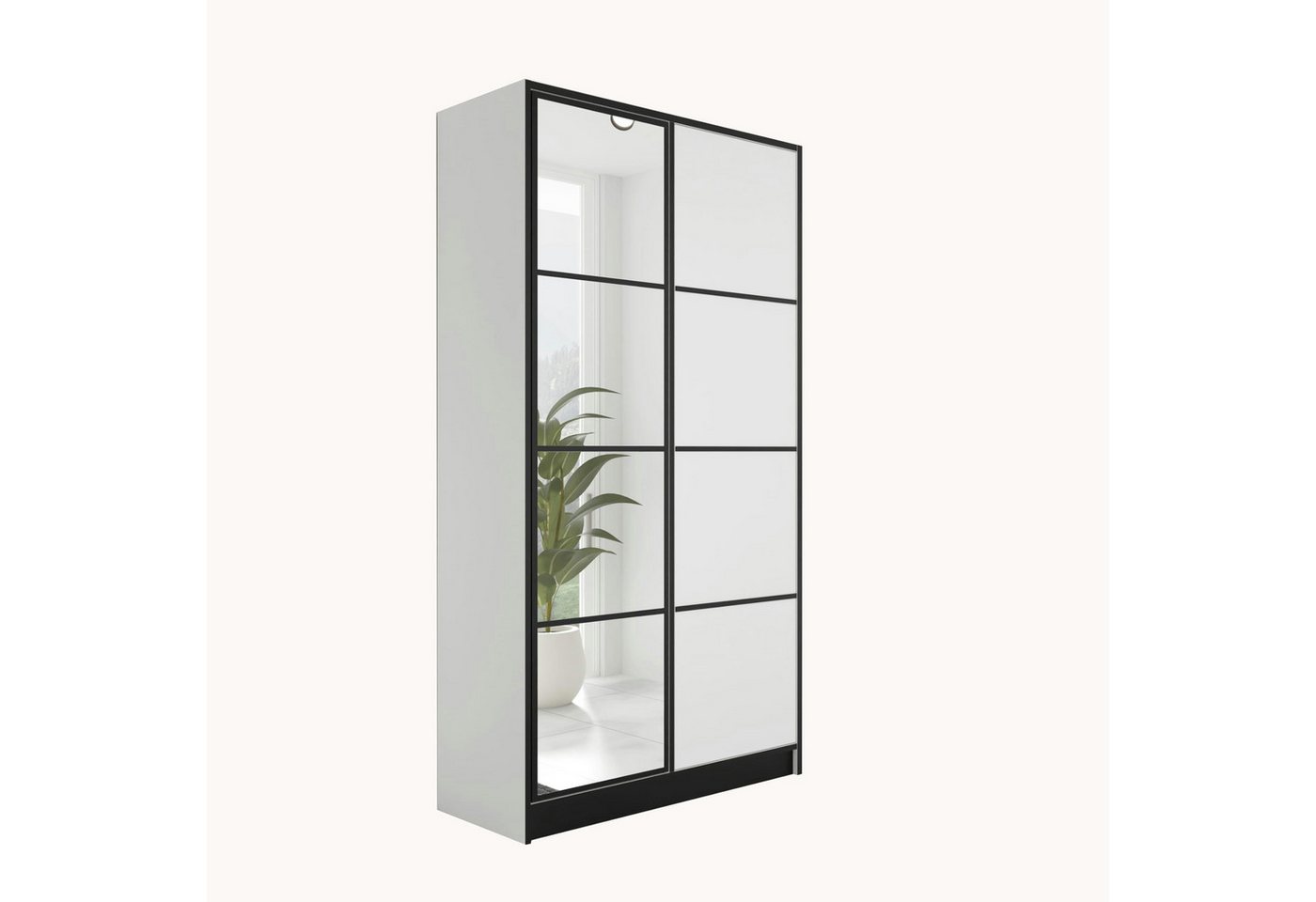 KIER FURNITURE Drehtürenschrank Kleiderschrank EDEN - 104.8 x 205 x 39 cm - Weiß von KIER FURNITURE