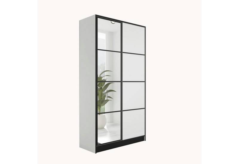 KIER FURNITURE Drehtürenschrank Kleiderschrank EDEN - 104.8 x 205 x 39 cm - Weiß von KIER FURNITURE