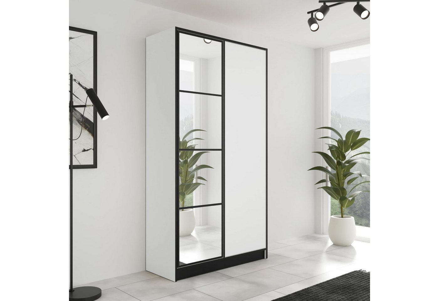 KIER FURNITURE Drehtürenschrank Kleiderschrank mit Spiegel - Schrank Schlafzimmer - Weiß KIER FURNITURE Drehtürenschrank Kleiderschrank mit Spiegel - Schrank Schlafzimmer - Weiß von KIER FURNITURE