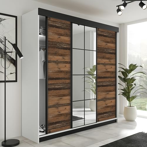 KIER FURNITURE Schränke für stauraum LAMARO mit Spiegel - Schrank Schlafzimmer – Schlafzimmerschrank – Wardrobe Bedroom – Kleiderschränke – Kleiderschrank von KIER FURNITURE