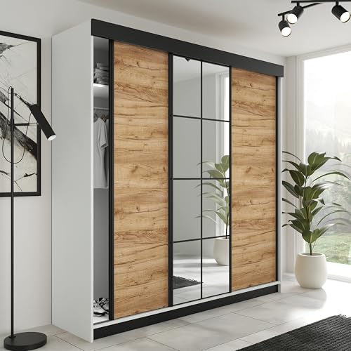 KIER FURNITURE Schränke für stauraum LAMARO mit Spiegel - Schrank Schlafzimmer – Schlafzimmerschrank – Wardrobe Bedroom – Kleiderschränke – Kleiderschrank Eiche Craft Golden – 250x205x59 cm KIER FURNITURE Schränke für stauraum LAMARO mit Spiegel - Schrank Schlafzimmer – Schlafzimmerschrank – Wardrobe Bedroom – Kleiderschränke – Kleiderschrank Eiche Craft Golden – 250x205x59 cm von KIER FURNITURE