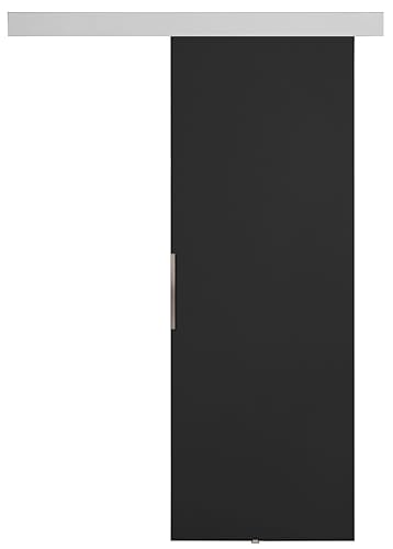 KIER FURNITURE Schiebetür Komplettset MALIBU - Tür mit Laufschiene - Schiebetürsystem - Raumspartür - Innentüren - Sliding Door Set - Graphit B66xH205xT1,6cm von KIER FURNITURE