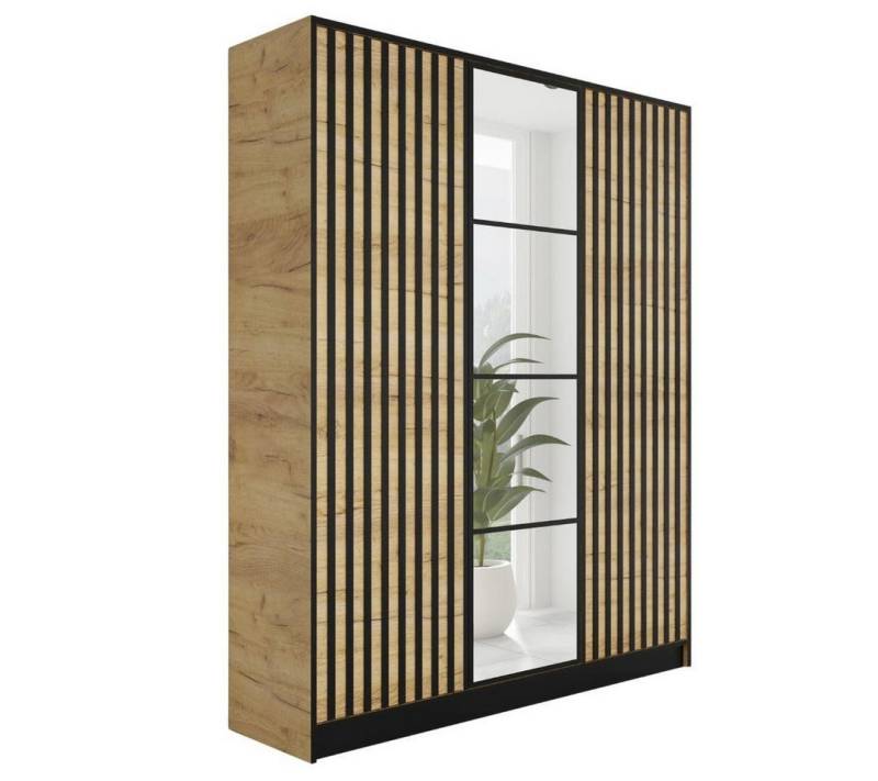 KIER FURNITURE Drehtürenschrank EDEN 156.4 x 205 x 39 cm - Schrank Schlafzimmer - Craft Eiche von KIER FURNITURE