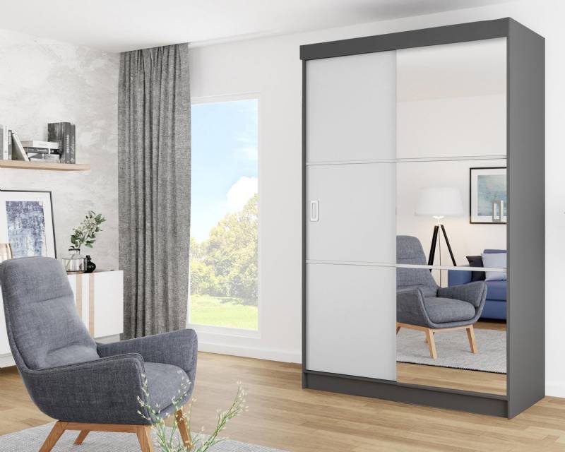 KIER FURNITURE Schwebetürenschrank Schrank Schlafzimmer BILL, Kleiderschränke – 138x205x59 cm KIER FURNITURE Schwebetürenschrank Schrank Schlafzimmer BILL, Kleiderschränke – 138x205x59 cm von KIER FURNITURE