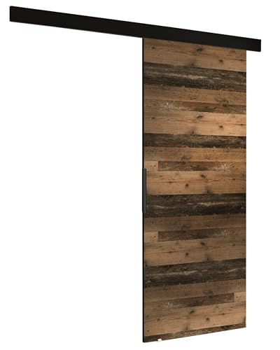 KIER FURNITURE Türen MALIBU Moderne Schiebetüren - Wandschiebetür - Universal Links und Rechts - Metallschiebesystem - Robust, Haltbar - Stabil, Langlebig - 106x205x1,6cm - Old Style von KIER FURNITURE