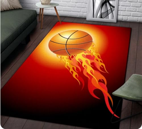 Basketball-bedruckter Teppich für Wohnzimmer, Heimdekoration, Sofa, Tisch, Teppiche, Küche, Bodenmatte, Rutschfester Teppich 80x150cm von KIESEY