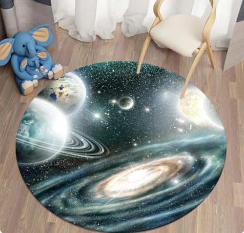 KIESEY Cartoon Erde große runde Fußmatten Home Decor Wohnzimmer Schreibtisch Teppich und Teppiche Anime Anti-Rutsch-Matte 60cm von KIESEY
