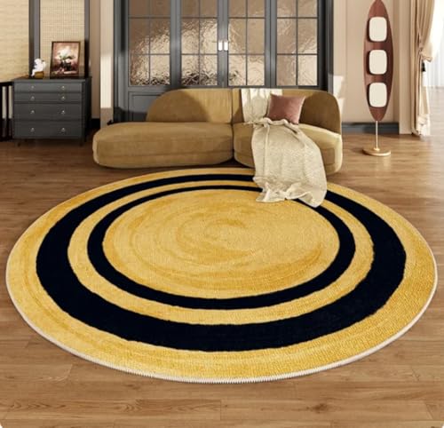 KIESEY Home Garderobe Runder Teppich Verdickte Anti-Rutsch-Matte Moderner Stil Teppiche für Wohnzimmer Schlafzimmer Dekor Teppich 100cm von KIESEY