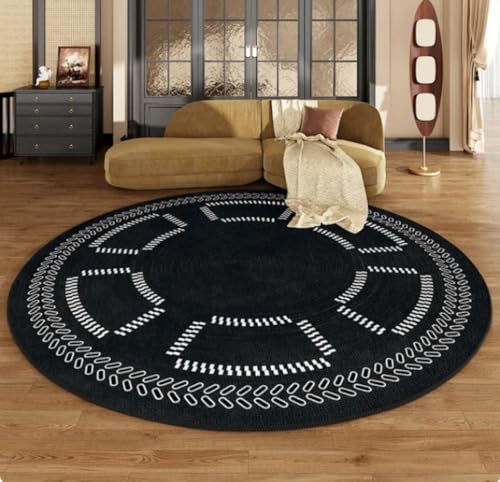 KIESEY Home Garderobe Runder Teppich Verdickte Anti-Rutsch-Matte Moderner Stil Teppiche für Wohnzimmer Schlafzimmer Dekor Teppich 200cm von KIESEY